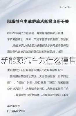 新能源汽车为什么停售